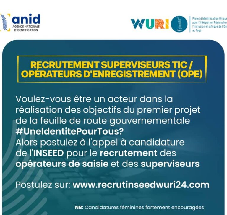 Recrutement des superviseurs et des OPE: La date de clôture des inscriptions prorogée