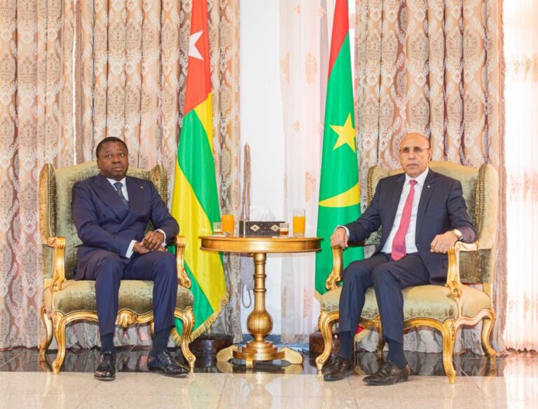 Faure Gnassingbé et Mohamed Ould Cheikh El Ghazouani discutent de plusieurs sujets