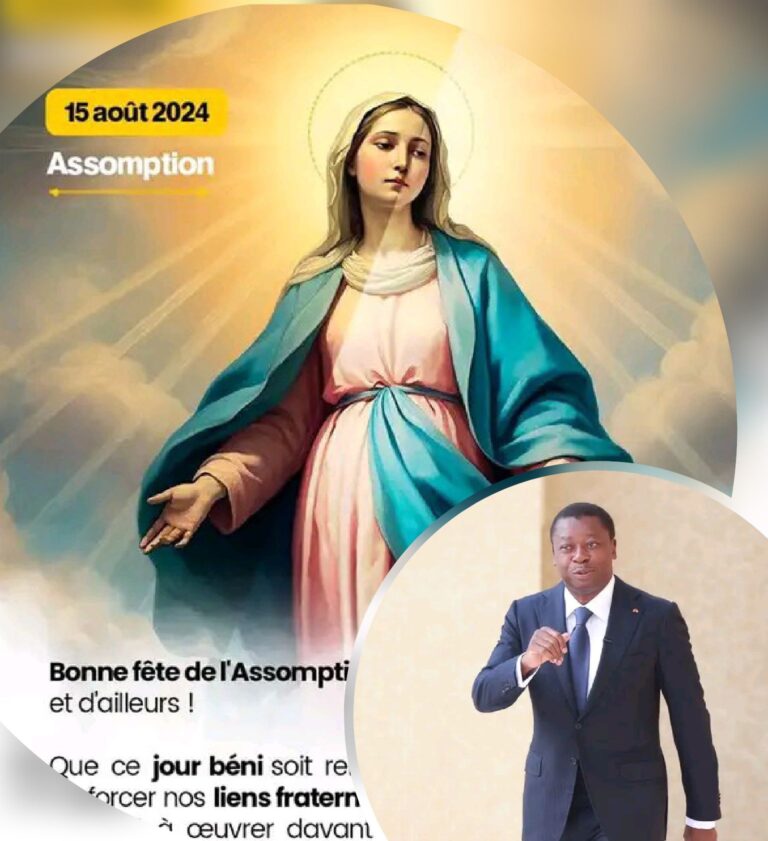 Assomption 2024: Faure Gnassingbé aux catholiques du Togo et d’ailleurs