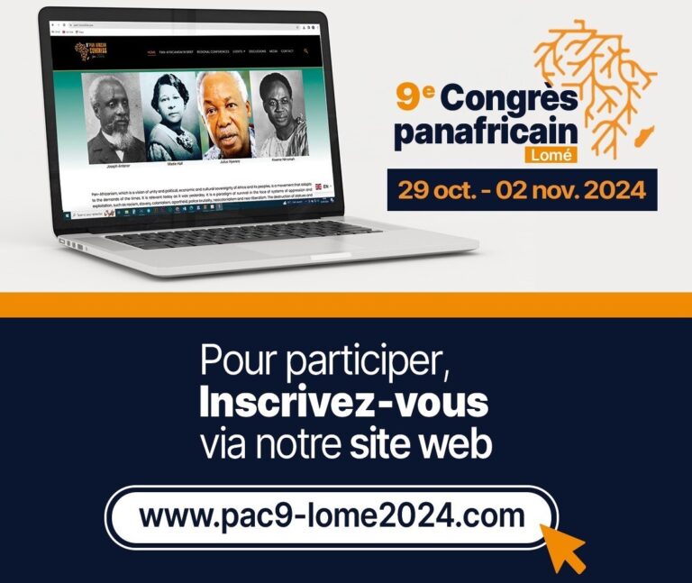 9ème Congrès panafricain de Lomé : voici le portail d’inscription