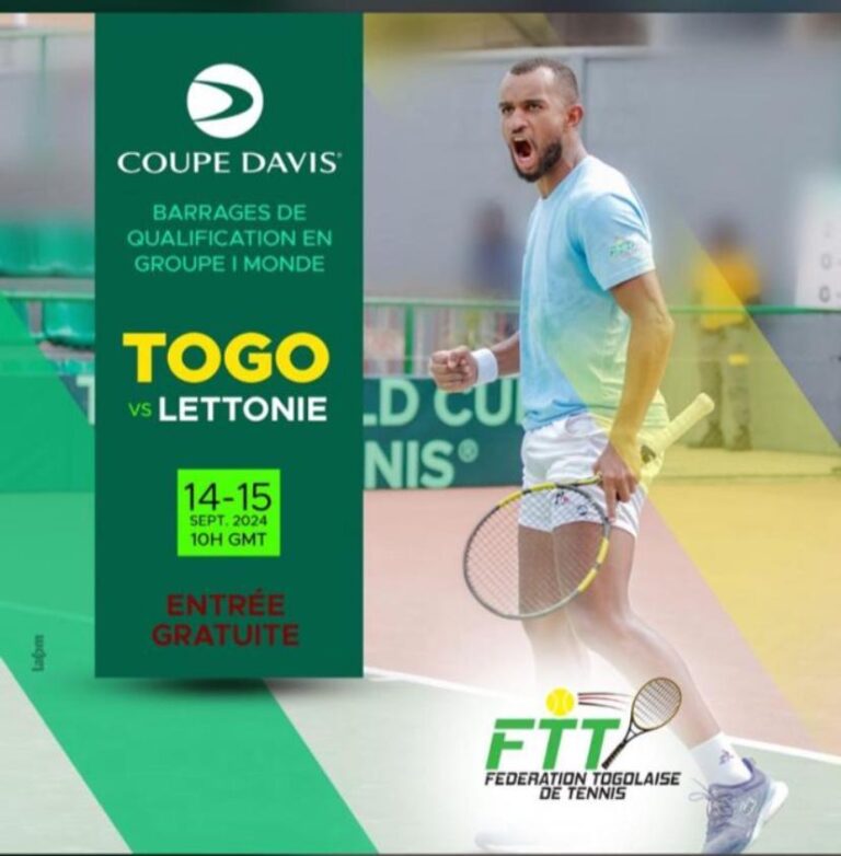Coupe Davis/Togo vs Lettonie ce week-end :  L’entrée est libre et gratuite