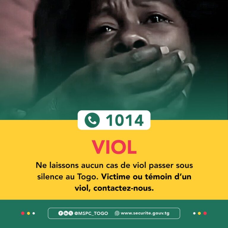 Togo: Voici le numéro utile en cas de viol