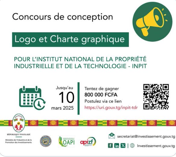 Togo: Concevez un logo pour l’INPIT et remportez jusqu’à 800 000F CFA !!!