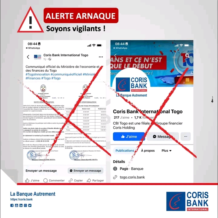 CBI Togo met en garde contre une fraude aux cryptomonnaies