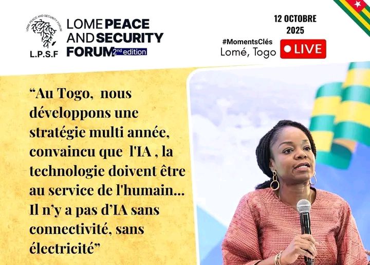 Forum de Lomé sur la paix et la sécurité : « Pas d’IA sans connectivité ni électricité », Cina Lawson
